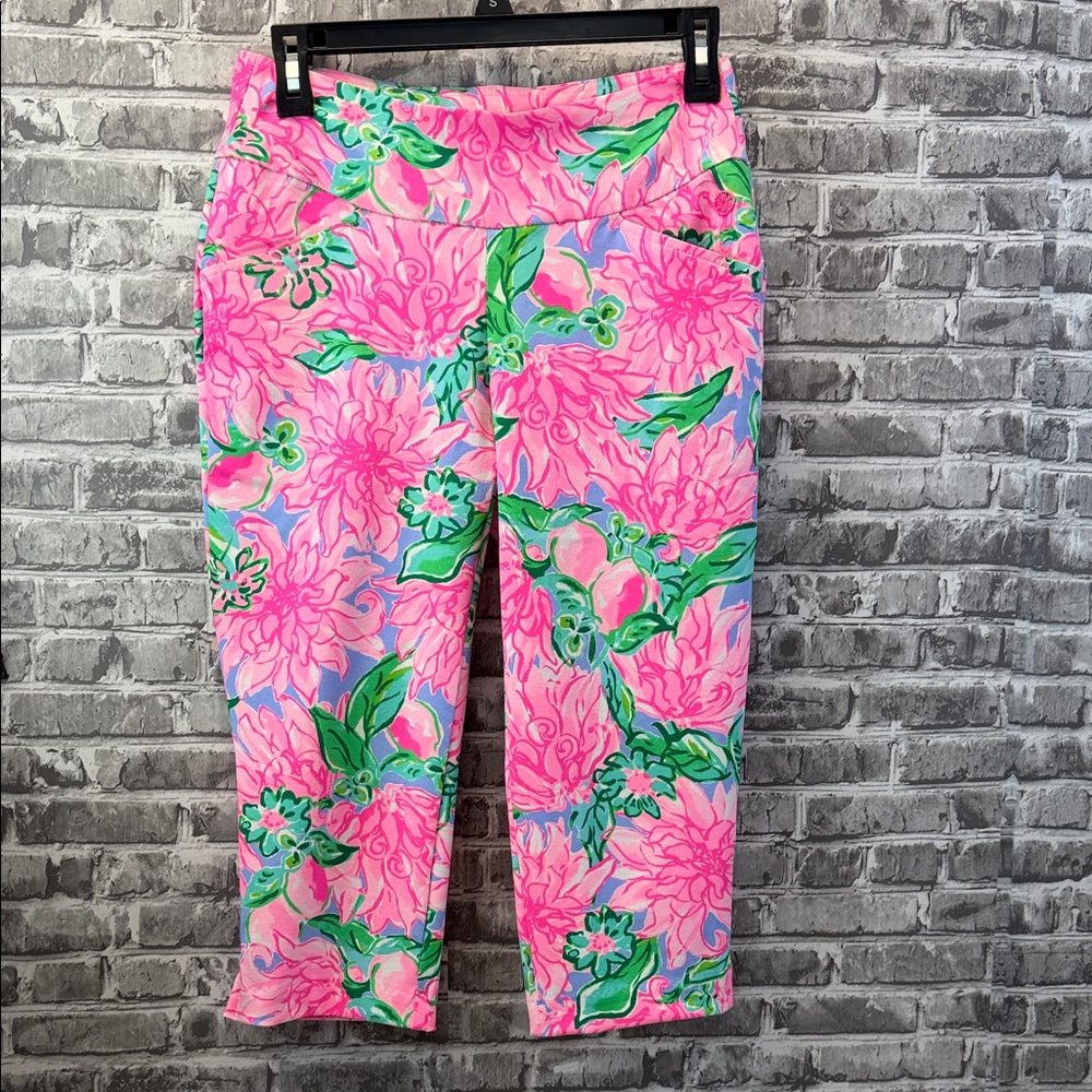 Lilly Pulitzer Luxletic Vibrant Pink Floral Capri Pants